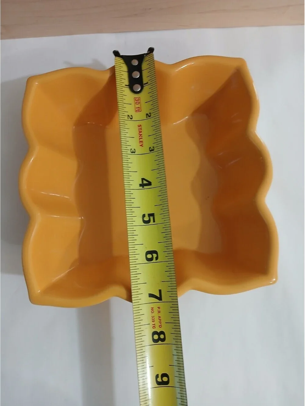 Chantal Rust Amber color Square Baking Dish Ruffled Edges Stonewear